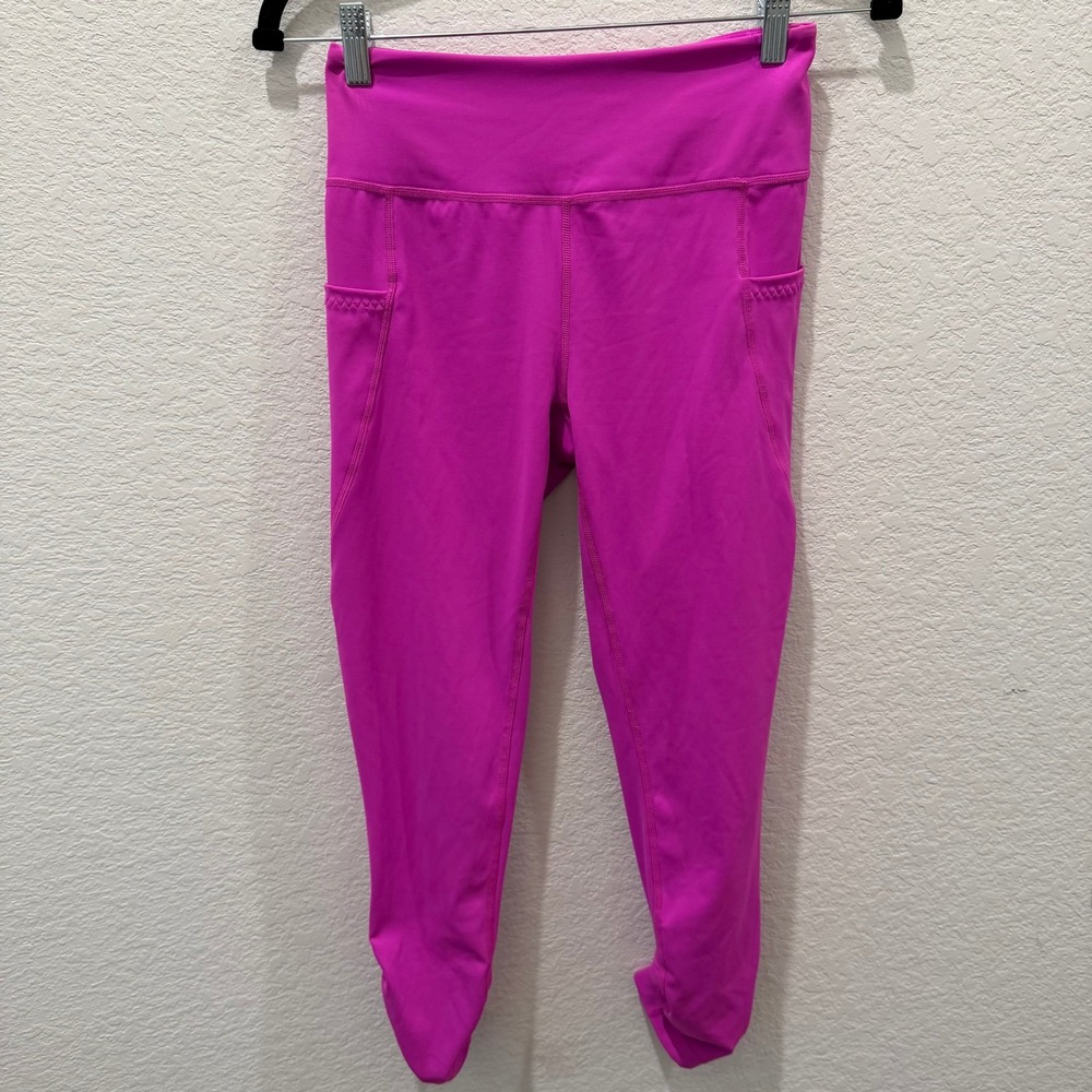 FP Movement Free People Magenta Pink High Waisted Knot Hem Crop Leggings Small
